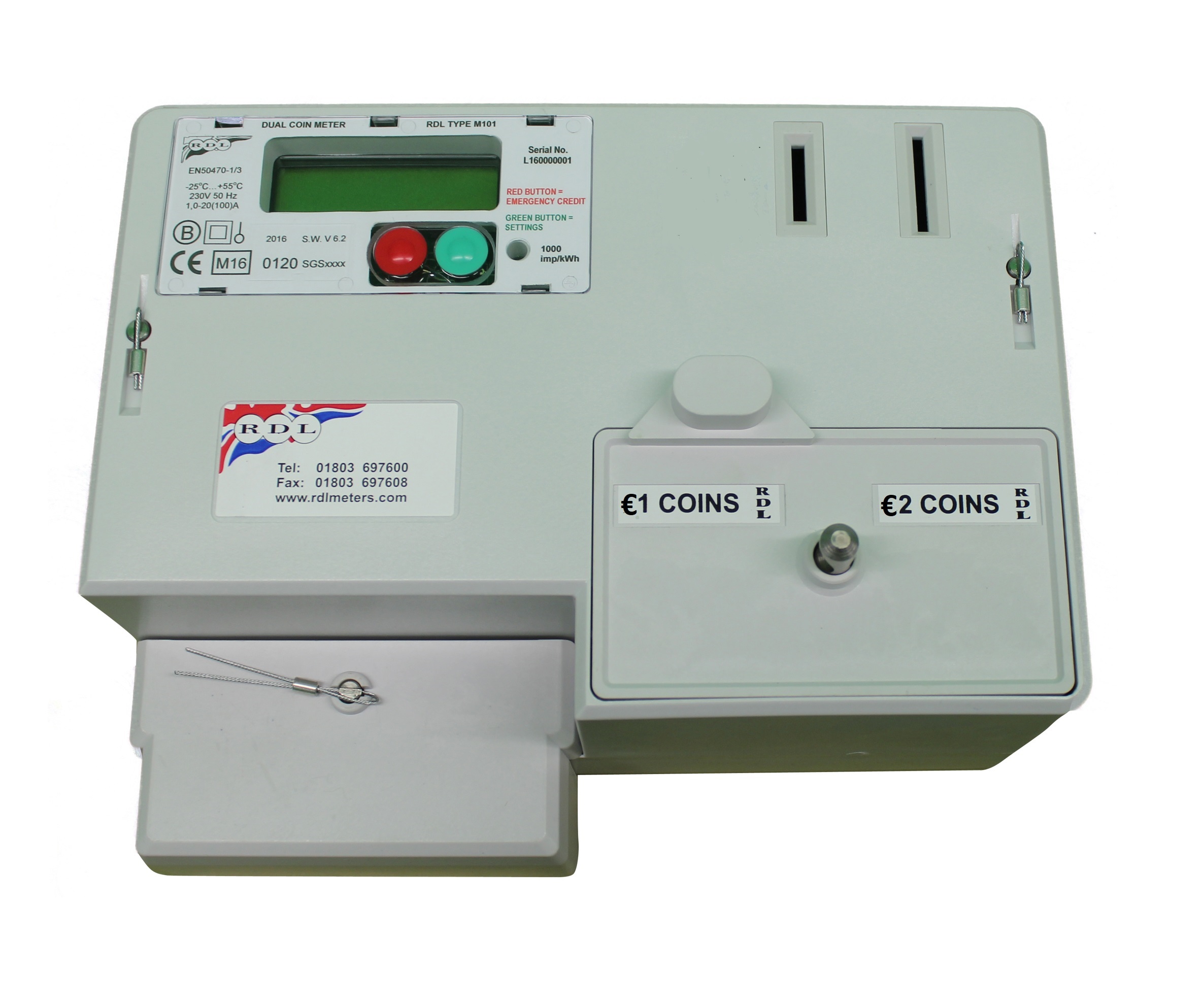 *NEW* RDL M101 DUAL COIN £1 /& £2 DIGITAL PREPAYMENT ELECTRIC METER /& TIMER